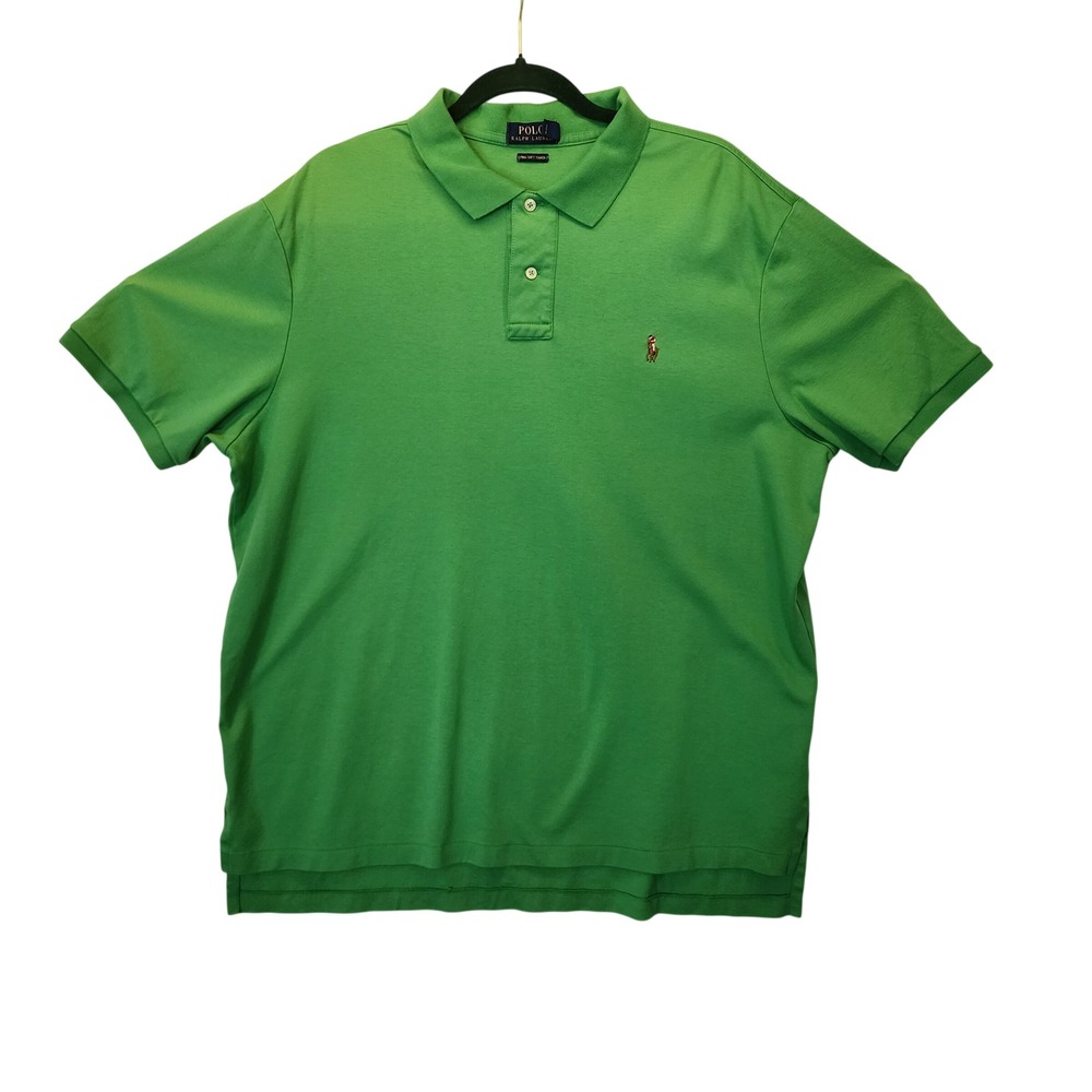 Polo Ralph Lauren Pima Soft Touch Green Polo Shirt Mens XXL Pony Logo
